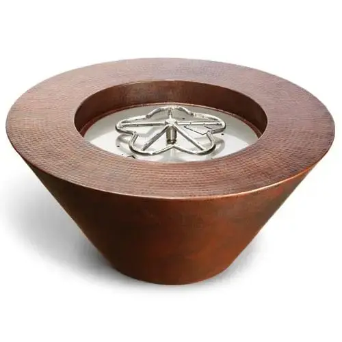 Hpc Fire 32-Inch Copper Mesa Gas Fire Bowl With Integrated Fire Pit Insert 1