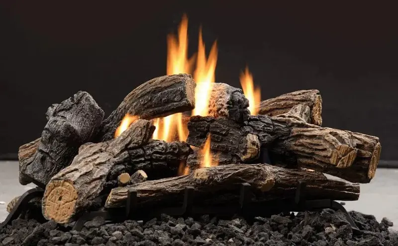Kingsman Fiber-Reinforced Split Oak Gas Log Set – 10-Piece (Logf10) 1