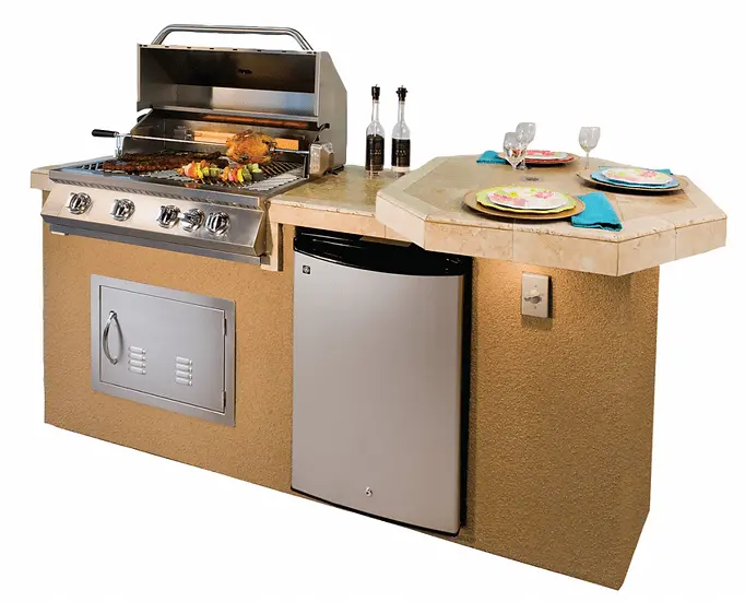 Kokomo 7'6" Poly Outdoor Kitchen Island With 42" Bar 1