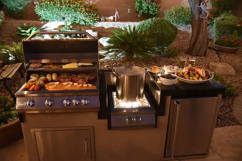 Kokomo Grills 7'6" Power Burner Bbq Island Featuring 4-Burner 32" Built-In Grill 1