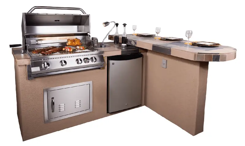 Kokomo Grills Aspen 5'6" Outdoor Kitchen Bbq Island With 6-Foot Bar 1