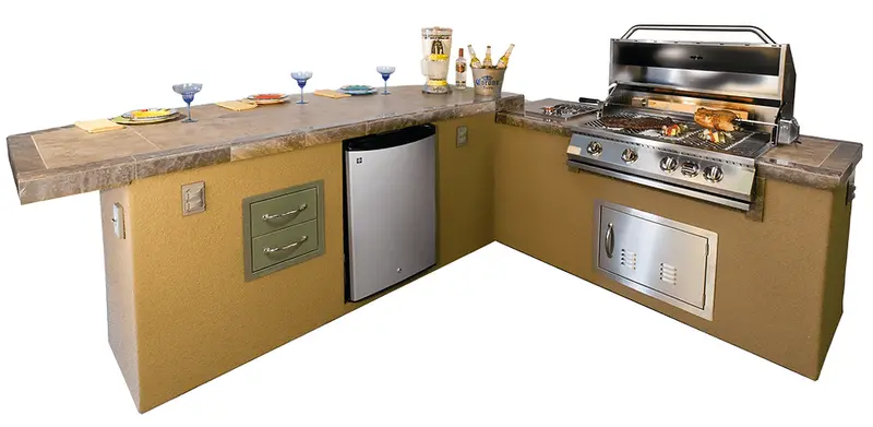 Kokomo Grills Caribbean 7'6" Outdoor Bbq Island Kitchen 1