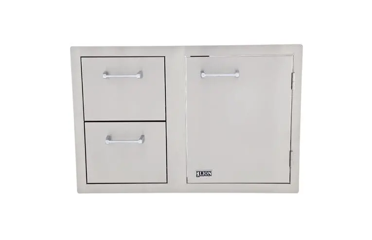 Lion Grills 33-Inch Stainless Steel Door-And-Double-Drawer Combo – Model L3320 1
