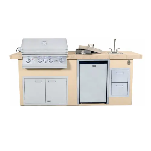 Lion Grills Resort Q Luxury Bbq Island – Rock Or Brick Design 1