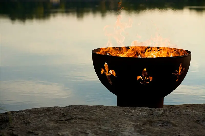 Match-Lit Fleur De Lis Fire Pit – 36-Inch Decorative Gas Fireplace (200K Btu) 1