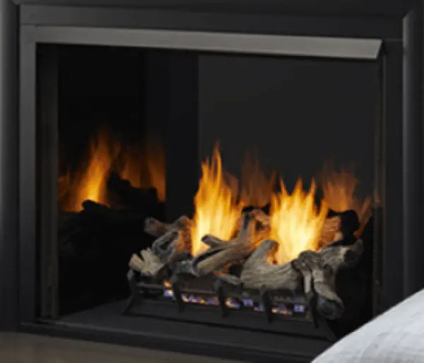Monessen 32" Reflective Black Glass Brick Fireplace Panel 1