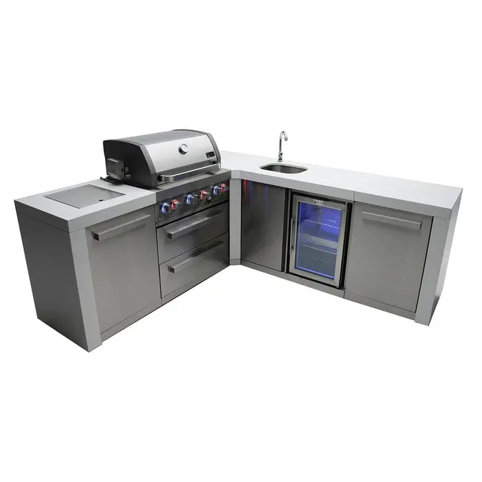 Mont Alpi Mai400-D90Bev 400 Series Deluxe Outdoor Island Grill – 90° Corner Design With Beverage Center 1