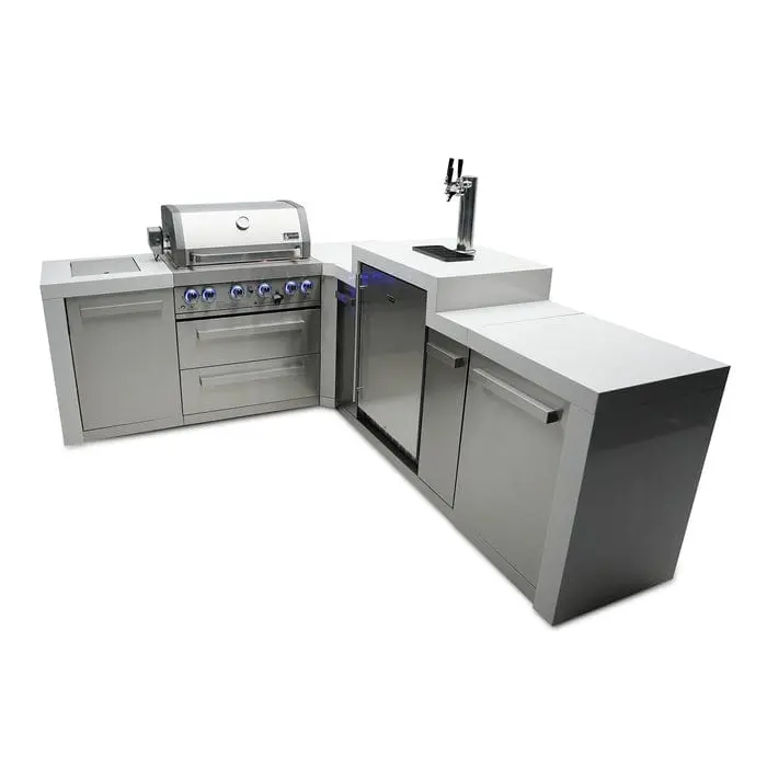 Mont Alpi Mai400-D90Keg 400 Series Deluxe Outdoor Island Grill – 90° Corner Model With Integrated Kegerator 1
