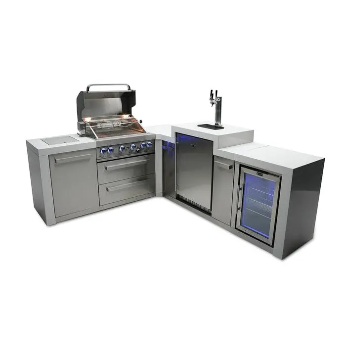 Mont Alpi Mai400-D90Kegfc 400 Series Deluxe Outdoor Island Grill – 90° Corner Design With Kegerator & Refrigerated Cabinet 1