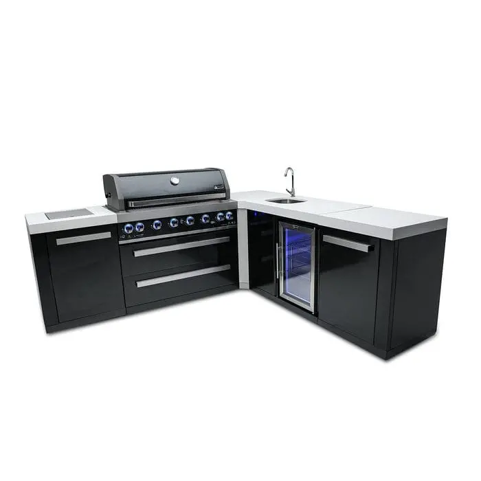 Mont Alpi Mai805-Bss90Bev Black Stainless Steel L-Shaped Island Grill Featuring 90° Corner And Beverage Station 1