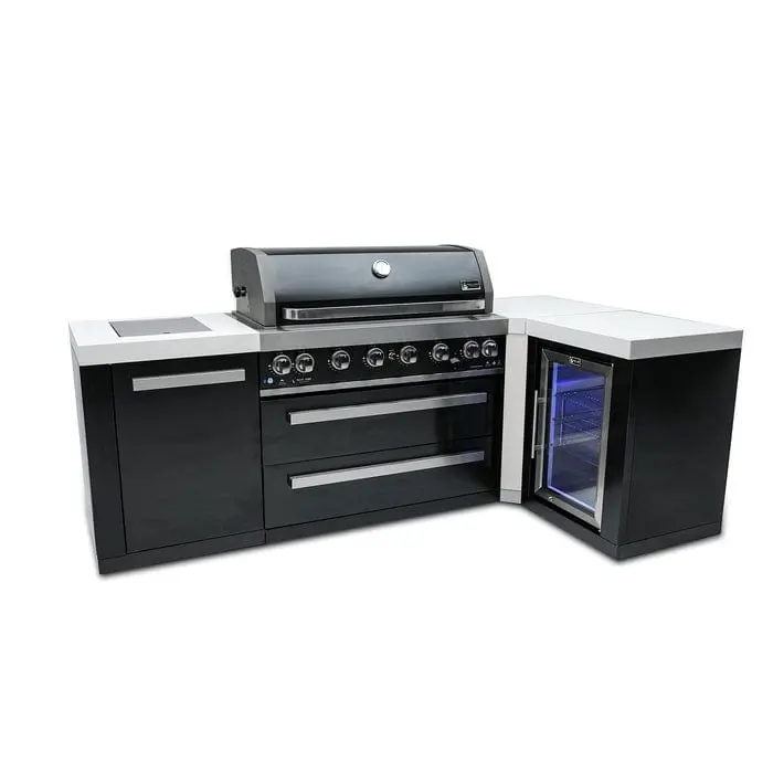 Mont Alpi Mai805-Bss90Fc Black Stainless Steel 90-Degree Corner Island Grill With Integrated Refrigerator 1