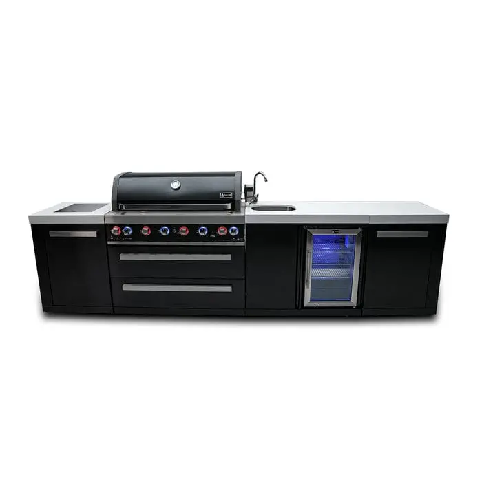 Mont Alpi Mai805-Bssbev Black Stainless Steel Outdoor Island Grill With Dedicated Beverage Center 1