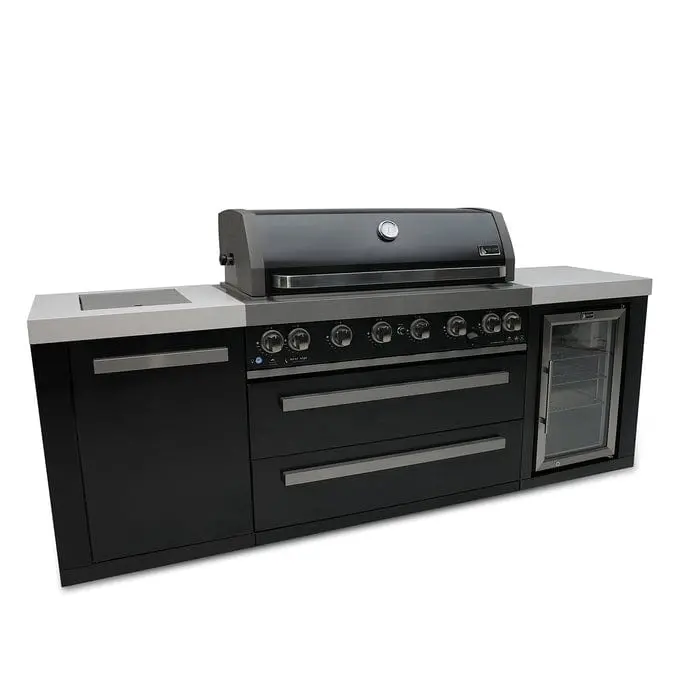 Mont Alpi Mai805-Bssfc Black Stainless Steel Island Grill With Integrated Fridge Cabinet 1