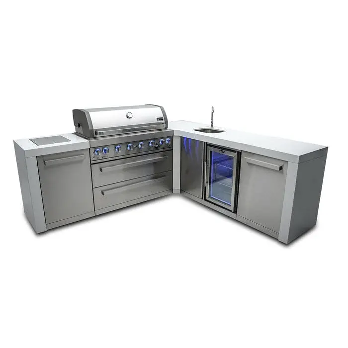 Mont Alpi Mai805-D90Bev 805 Series Deluxe Outdoor Island Grill – 90° Corner Design With Beverage Center 1