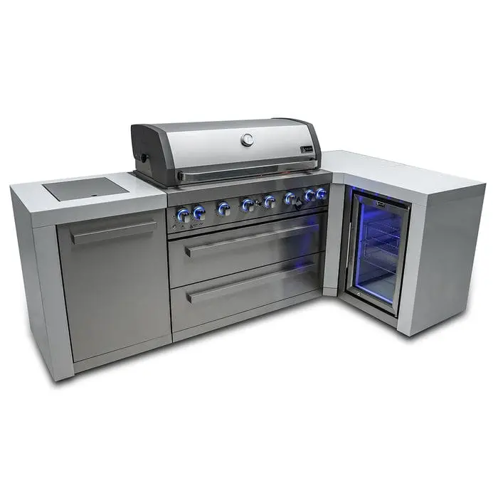 Mont Alpi Mai805-D90Fc 805 Series Deluxe Outdoor Island Grill – 90° Corner Model With Fridge Cabinet 1