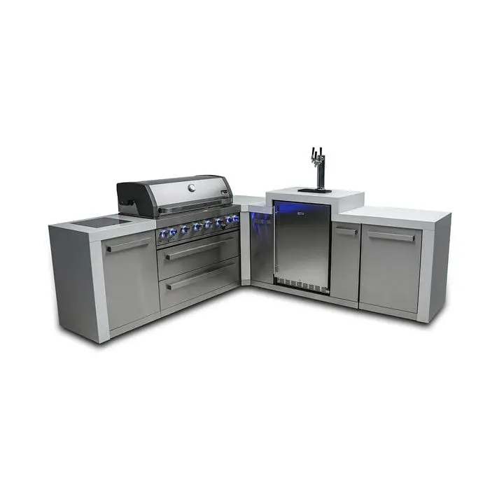 Mont Alpi Mai805-D90Keg 805 Series Deluxe Outdoor Island Grill – 90° Corner Model Featuring Integrated Kegerator 1
