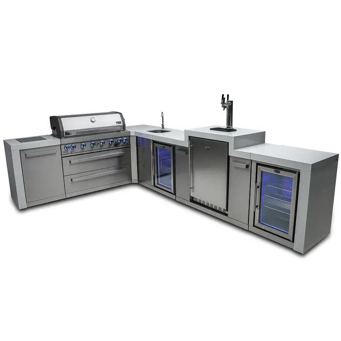 Mont Alpi Mai805-D90Kegbevfc 805 Series Deluxe Outdoor Island Grill – 90° Corner With Fridge, Kegerator & Beverage Center 1