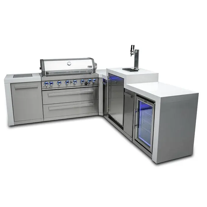 Mont Alpi Mai805-D90Kegfc 805 Series Deluxe Outdoor Island Grill – 90° Corner Design With Kegerator & Fridge Cabinet 1
