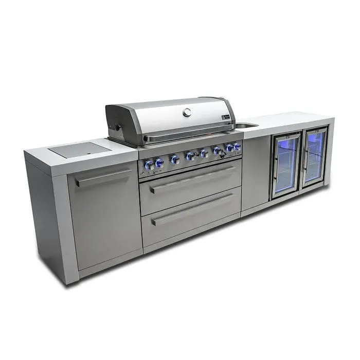 Mont Alpi Mai805-Dbevfc 805 Series Deluxe Outdoor Island Grill – Fridge Cabinet With Integrated Beverage Center 1