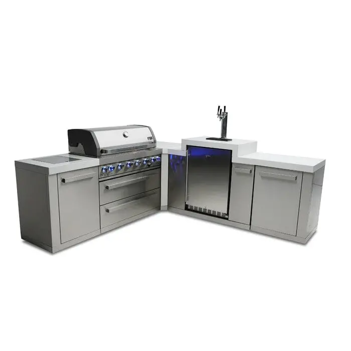 Mont Alpi Mai805 Island Grill With 90° Corner And Integrated Kegerator 1