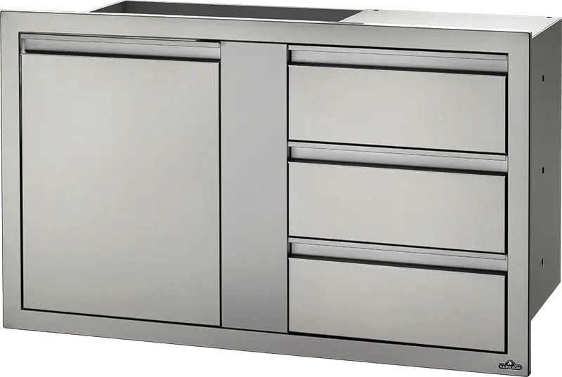 Napoleon Bi-4224-1D3Dr 42" X 24" Stainless Steel Built-In Large Single Door + Triple Drawer 1