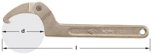 Non-Sparking Adjustable Hook Spanner Wrench 1