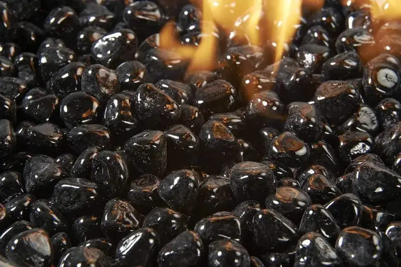 Outdoor Greatroom Black Tempered Fire Glass Diamonds – 5 Lb Large Cut (Cfld-B) 1