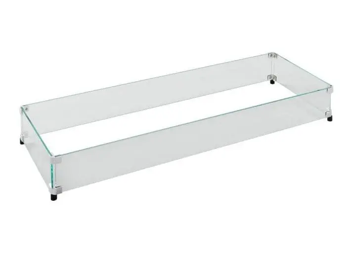 Outdoor Greatroom Rectangular Glass Wind Guard For Cf-1224 Burner (Glass Guard-1224) 1