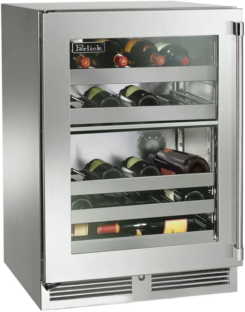 Perlick Hp24Dm-4-3 24" Single-Zone Built-In Wine Cooler – Stainless Steel Finish 1