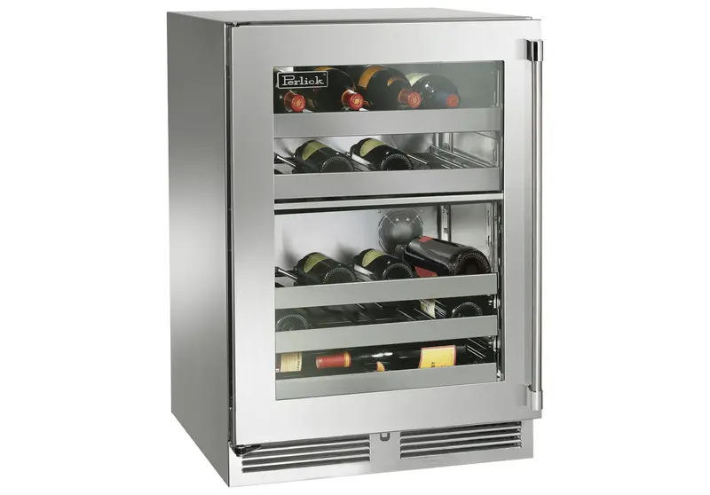 Perlick Hp24Do-4-3 24" Signature Series 32-Bottle Dual-Temperature Wine Cabinet 1