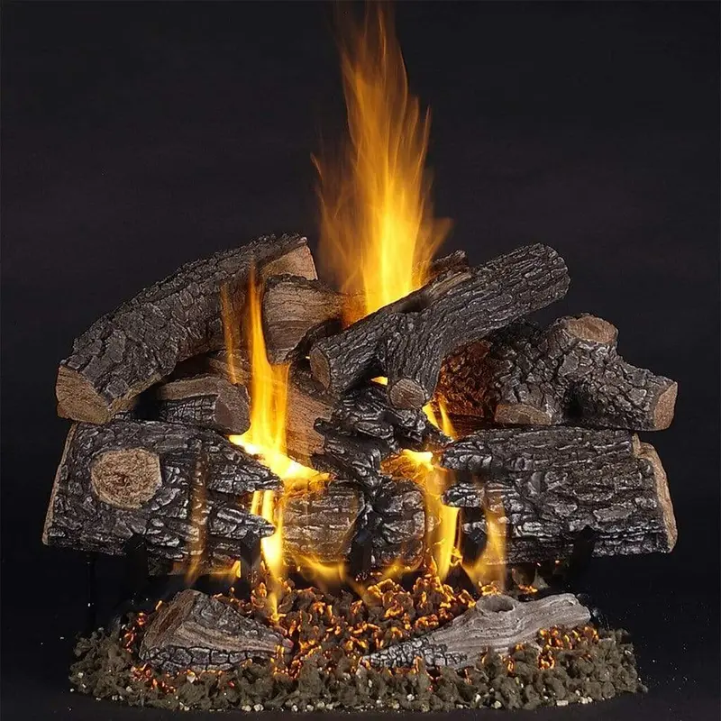Rasmussen 96-Inch Timberfire Vented Gas Log Set With Realistic Flame Effect 1