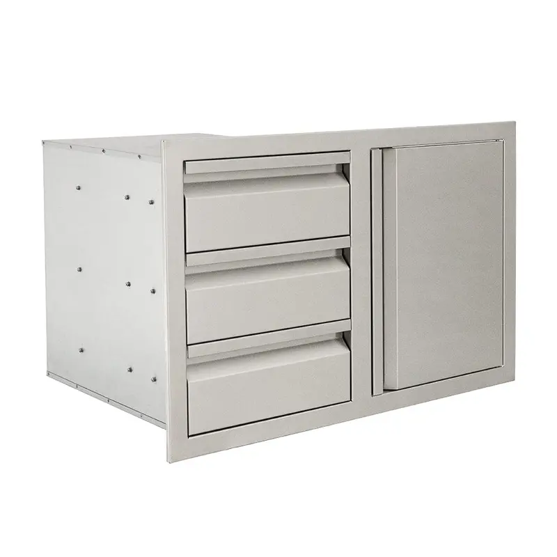 Rcs Valiant 33-Inch Triple Drawer And Door Outdoor Cabinet Combo 1