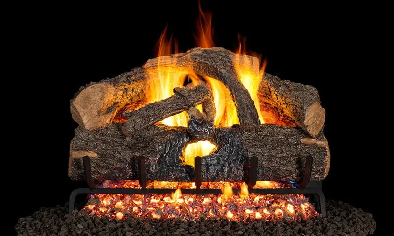 Real Fyre 18-Inch Charred Evergreen Oak Vented Gas Log Set 1