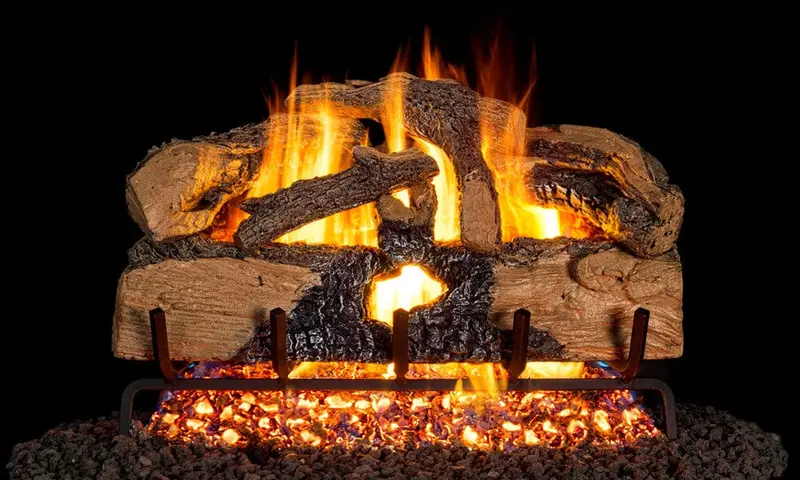 Real Fyre 18-Inch Charred Evergreen Split Oak Vented Gas Log Set 1