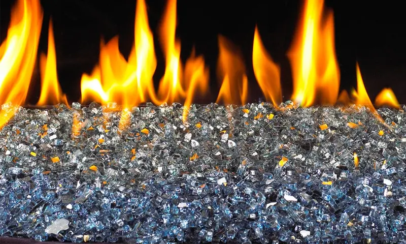Real Fyre Caribbean Blue Reflective Fyre Glass – 5 Lb Bag (Gl-5-Nr) 1