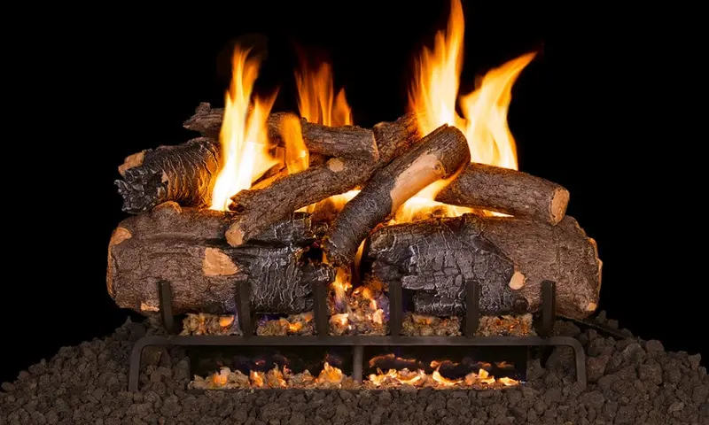 Real Fyre Charred American Oak 18/20-Inch Vented Gas Log Set 1