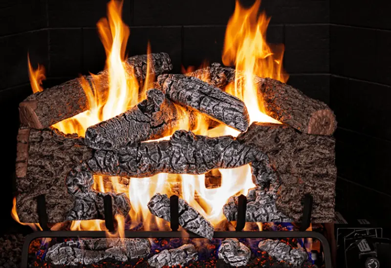Real Fyre Charred Cinder Oak Vented Gas Log Set With Cndo Burner 1