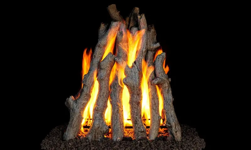 Real Fyre Rua Rural Aged Oak Vented Gas Log Set – Hand-Painted, Realistic Texture 1