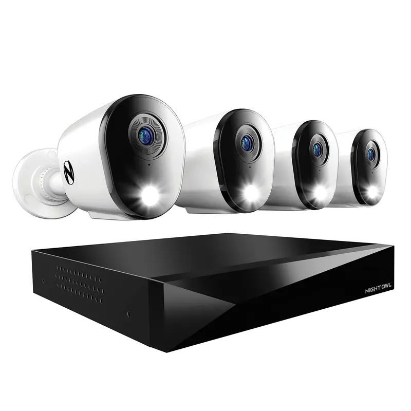 Refurbished 12-Channel 2K Dvr Security System With 1Tb Hdd And 4 Wired Deterrence Cameras Featuring 2-Way Audio 1
