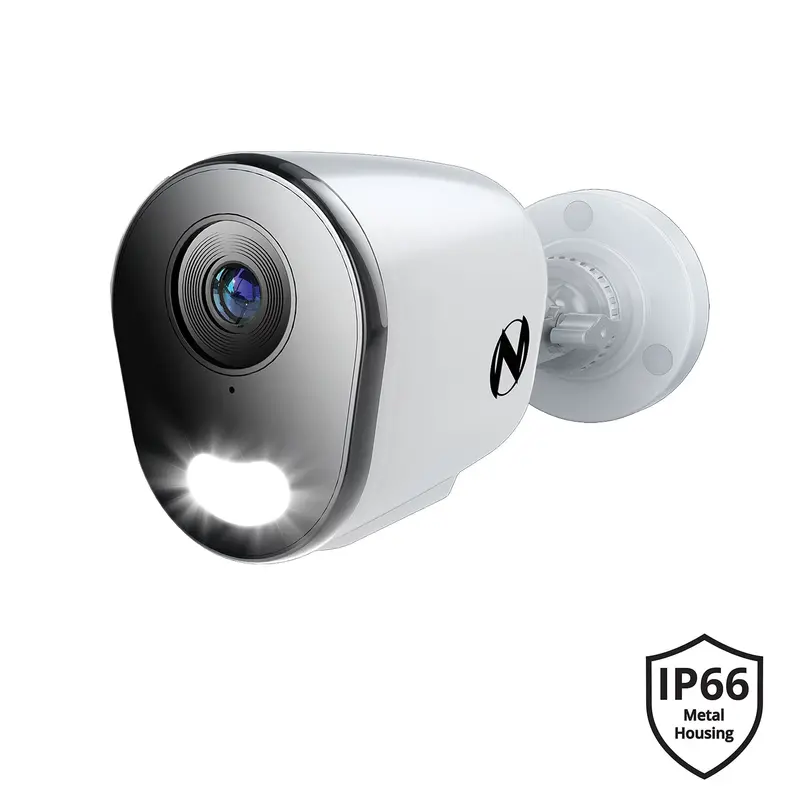 Rugged 4K Wired Ip Bullet Camera With Deterrence And Two-Way Audio (White) 1
