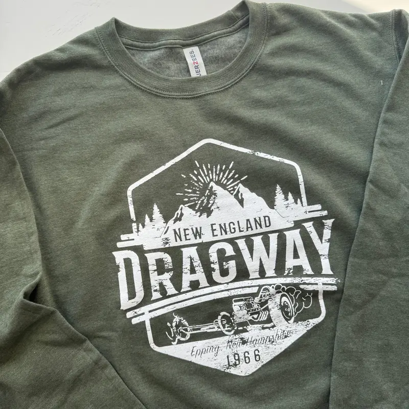 Rustic Mountains Crewneck Sweatshirt – Military Green 1