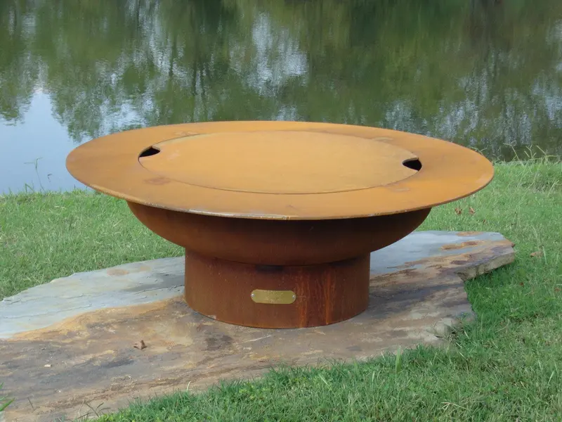 Saturn 41-Inch Wood-Burning Fire Pit – Minimalist Cast Stainless Design 1