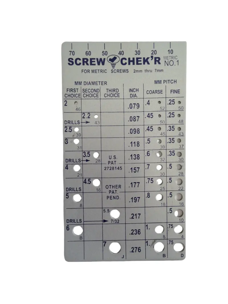 Sc.02120 Compact Metric Screw Checker – Rugged Metal Design 1