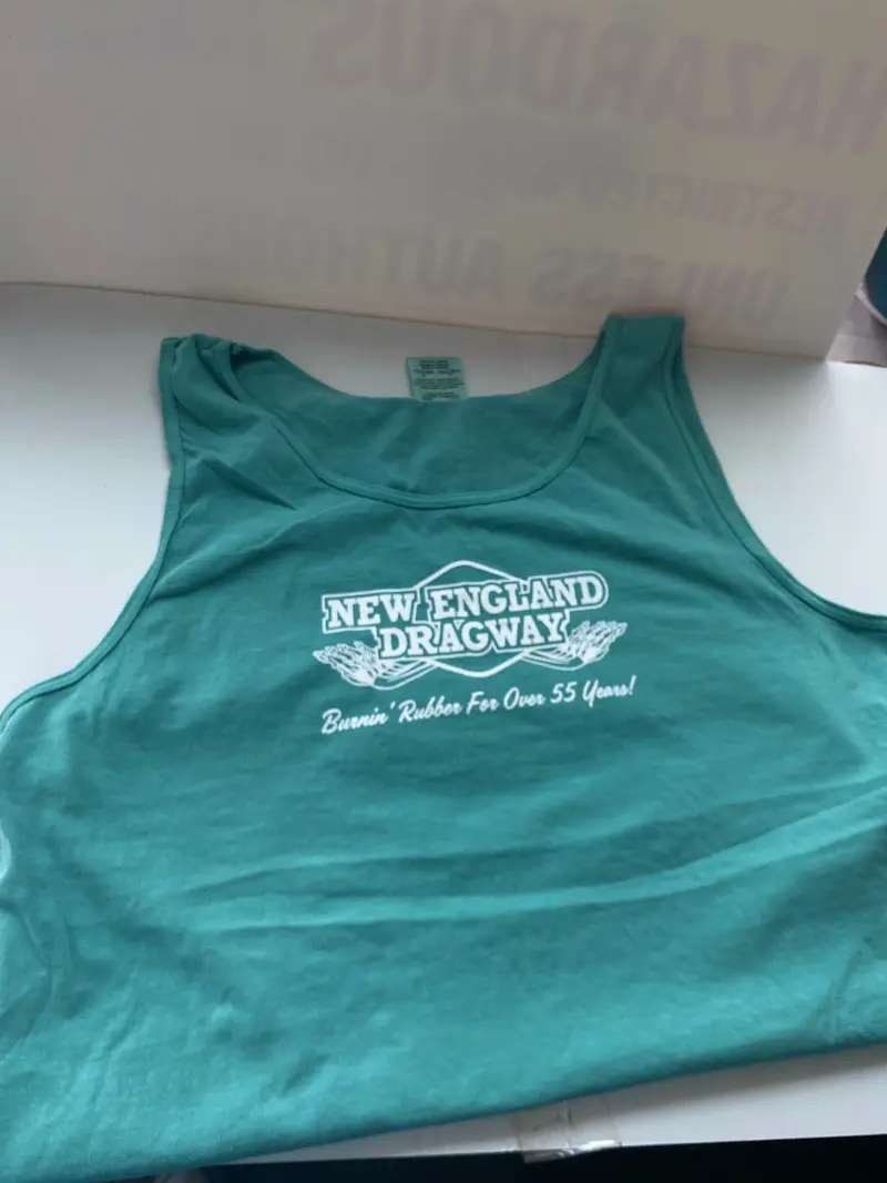 Seafoam Green New England Dragway Sleeveless Tank Top 1