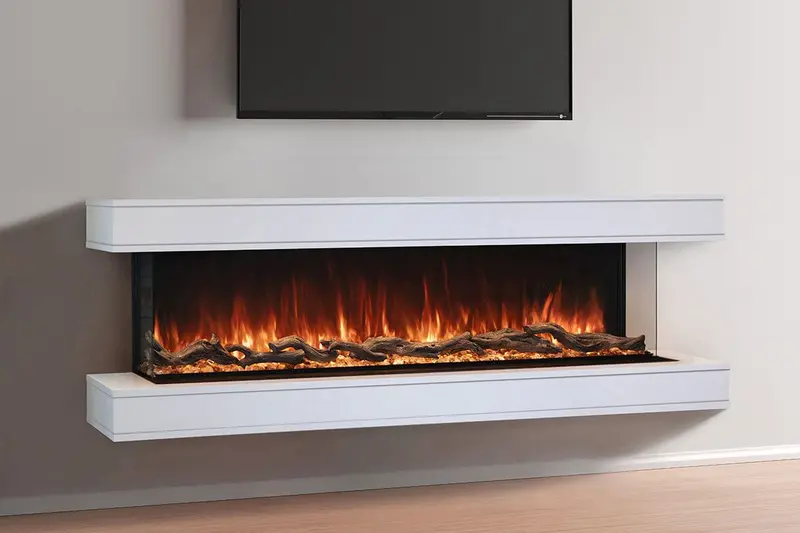 Studio Suite 76" Floating Mantel Set For Modern Flames Orion Multi Fireplace 1