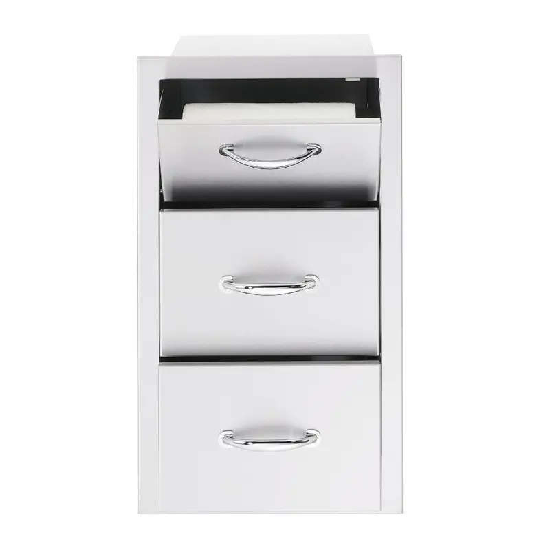 Summerset Sstdc-17 17-Inch Vertical Dual-Drawer Unit With Built-In Paper Towel Holder 1