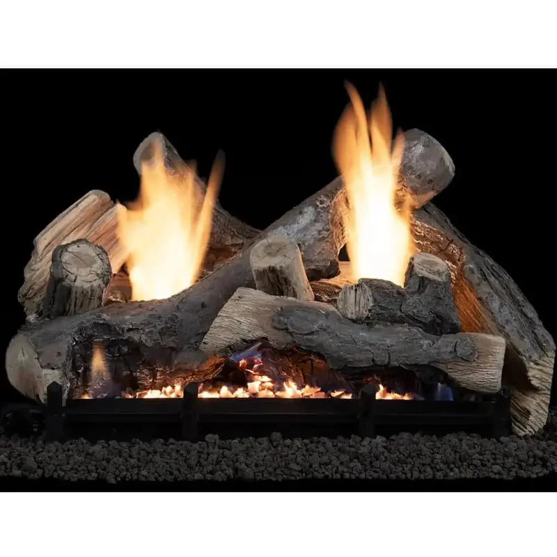 Superior Lnfst Silverstone Timber Vent-Free Gas Log Set – Realistic Flame Effect, No Chimney Required 1
