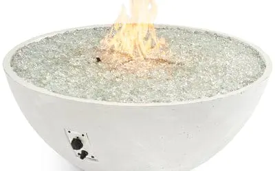 The Outdoor Greatroom Company 42-Inch White Cove Edge Gas Fire Pit Bowl 1