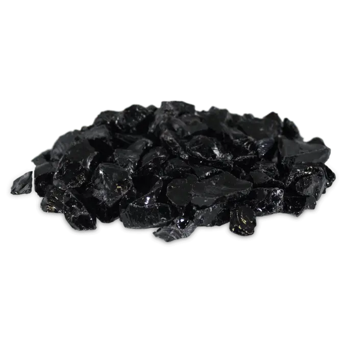 True Flame Black Crushed Fire Glass – 10-Pound Bag 1
