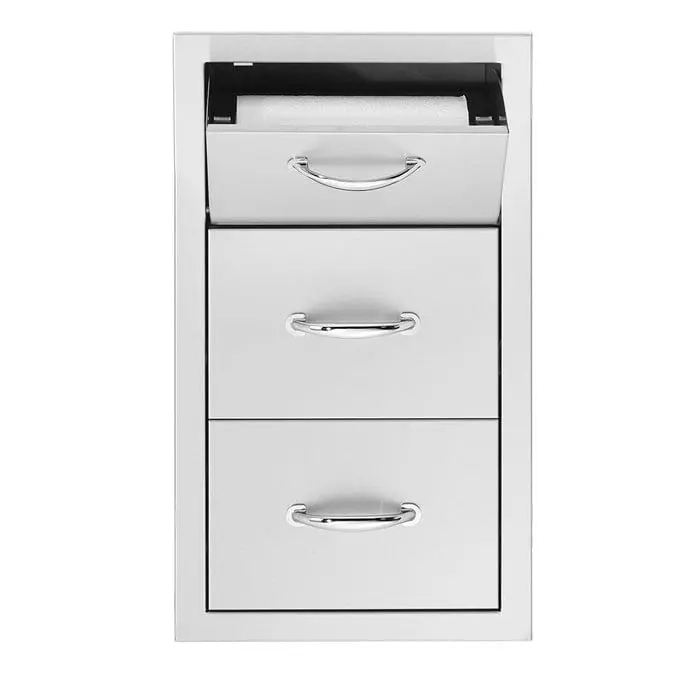 Trueflame 17-Inch Vertical Dual-Drawer With Integrated Paper Towel Holder 1